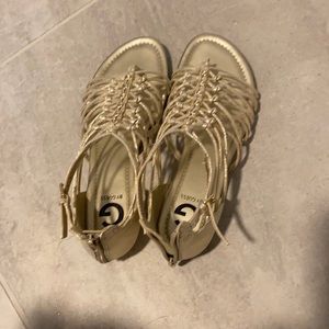 Glitter sandals with ankle support